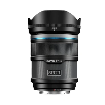 Image de SIRUI Sniper 33 mm Autofocus Objectif,Autofocus F1.2 Grand Angle APS C Caméras Objectif,pour A5 A6 A7 FX A9 ZV E Series (E Mount, Noir)