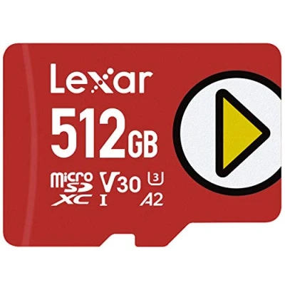 Image de Lexar Play Carte Micro SD 512 Go, microSDXC UHS I, Jusqu&#039;à 150 Mo/s en Lecture, TF Compatible avec Nintendo Jeux Switch, Smartphone et Tablette (LMSPLAY512G BNNAG)