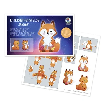 Image de URSUS 18740001F kit de Bricolage Lanterne Renard, Complet pour fabriquer soi même Une Lanterne, Instructions incluses, idéal Les cortèges fête ou comme décoration automnale