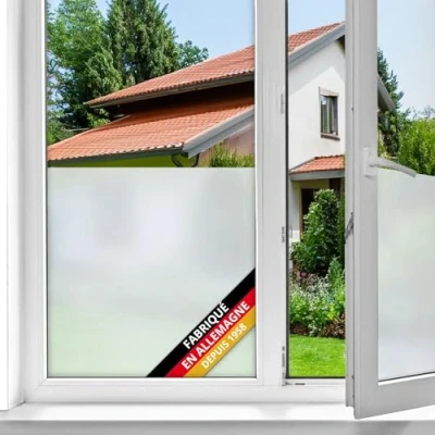 Image de d c fix film fenêtre anti regard autocollant Opale 45 cm x 2 m opaque adhésif et décoratif brise vue cache occultant pour vitre, vitrage, douche