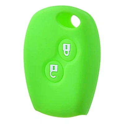 Image de ANGOFIZ Housse Silicone Etui Protection pour Clé Télécommande Renault Clio 3 Twingo 2 Master Kangoo Trafic Modus Wind Dacia Sandero Duster Lodgy Logan Dokker Stepway (Vert)