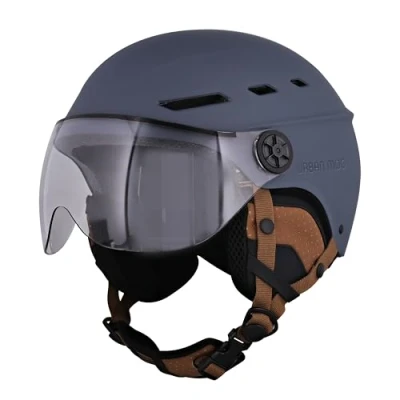 Image de T&#039;nb Casque de Protection avec visière et Cache Oreilles détachables, Taille M Bleu Marine