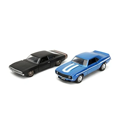Image de Jada Toys voitures Fast and Furious (lot de 2) Chevrolet Camaro 1969 &amp; Dodge Charger Widebody 1968 2 modèles Legacy Series avec portes ouvrantes, 1:32, 19 cm, à partir 8 ans, Wave 2,