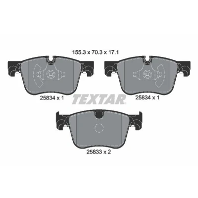 Image de TEXTAR 2583401 Jeu de plaquettes frein non préparé pour indicateur d&#039;usure PEUGEOT: 308 II 3/5 portes, SW 2, Van / portes