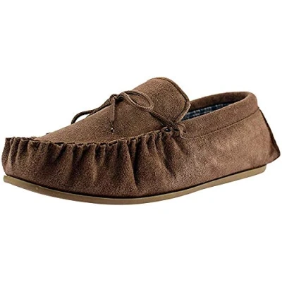 Image de Mokkers Bruce Chaussons mocassins en daim véritable pour homme, taupe, 39 1/3 EU
