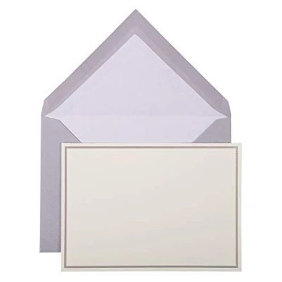Image de Lalo 32628L Un sachet de correspondance comprenant 10 cartes simples 10,7x15,2 cm et enveloppes doublées 11,4x16,2 cm, Gris souris