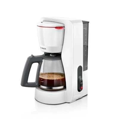Image de Bosch, machine à café filtre, MyMoment, réservoir d&#039;eau amovible, carafe en verre, arrêt automatique, fonction Anti Goutte, maintien au chaud 40 minutes, blanc, TKA2M111
