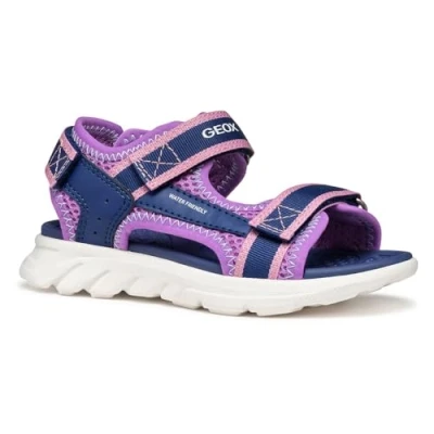 Image de Geox Airadyum Sandales pour enfants, Taille: 27, Navy/purple Imitation cuir/textile