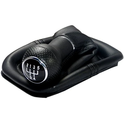 Image de L&amp;P A254 Soufflet Levier de Vitesse Pommeau 12mm compatible avec VW Golf 4 IV Boite 5 Plug &amp; Play Pièce rechange pour 1J071113 Noir