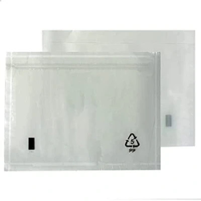 Image de Triplast Lot de 200 pochettes A6 unies pour documents (158 x 110 mm) Enveloppes en plastique transparent à décoller et sceller Joindre des factures, listes d&#039;emballage notes