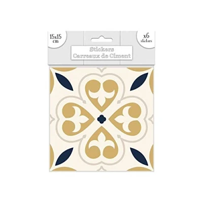 Image de 6 Stickers carreaux de ciment 15x15 cm cd3896