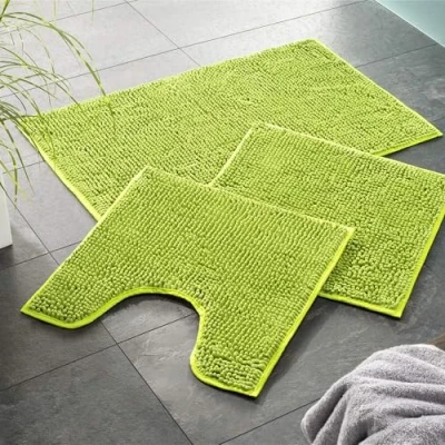 Image de WohnDirect Tapis de Bain 45x45 cm Contour WC Vert Antidérapant, Absorbant et Doux Sets modulables Salle