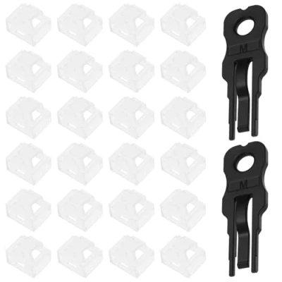 Image de YINETTECH Lot de 24 capuchons verrouillage port RJ45 avec 2 clés retrait Transparent