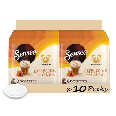 Image de SENSEO Café 80 Dosettes COLUMBUS CAPPUCCINO CARAMEL (lot de 10 x 8)