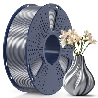 Image de SUNLU PLA Plus Silk Brillante Filament 1.75mm pour Imprimante 3D, PLA+ avec Finition Lisse et Soyeuse, Bon Rendu, Précision Dimensionnelle +/ 0.02mm, Bobine de 1kg(2.2lbs), Gris