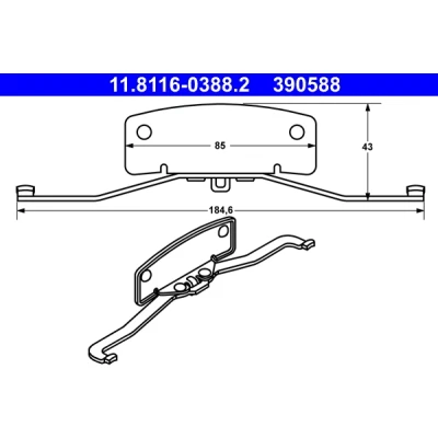 Image de ATE 11.8116 0388.2 Ressort, étrier de frein VOLVO: V60 I, FORD: S Max Mk1