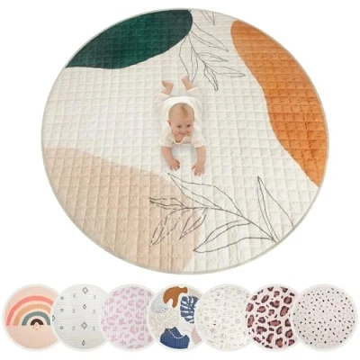 Image de Hakuna Matte Grand Tapis de jeu bébé matelassé 150 cm extra épais 1,5 dans un magnifique motif arc en ciel pour avec antidérapant jouer et s&#039;amuser