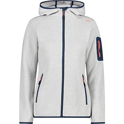 Image de CMP Veste Knit Tech pour femme avec capuche fixe, Os Rouge Fluo, XXS