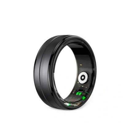 Image de Prixton Bague connectée Smart Ring Orbyt, Taille 9, Diamètre 19.1 mm, Étanche, Moniteur de santé, Fréquence Cardiaque, Oxygène sanguin, Sommeil, Batterie 15 Jours, pour Homme et Femme, Noir