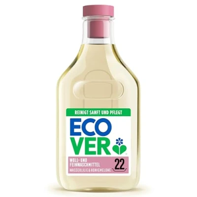 Image de Ecover lessive douce laine et fine (1 l / 22 lavages), liquide avec ingrédients végétaux, pour textiles délicats