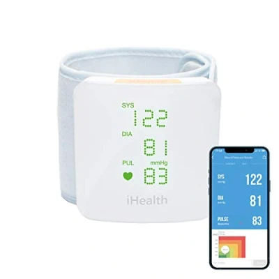 Image de iHealth View Tensiomètre Poignet Mesure Tension Artérielle, Pouls, Battements Cœur Irréguliers Affichage Écran LED, 120 Mémoires, Multi Utilisateurs Dispositif Médical Bluetooth iOS et Android
