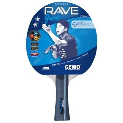 Image de GEWO Rave Game Concave Raquette de ping Pong Unisexe, Noir, Taille Unique