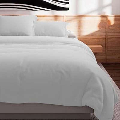 Image de Soleil d&#039;ocre, Housse de Couette en Coton 57 Fils 240x220 cm UNI Blanc, par d&#039;Ocre
