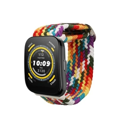 Image de kwmobile Bracelet compatible avec Amazfit Bip 5 Unity/Amazfit / GTR 4 Bracelets de rechange en nylon pour fitness tracker multicolore