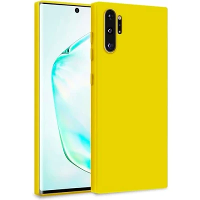 Image de MyGadget Coque pour Samsung Galaxy Note 10 Plus Case TPU Souple &amp; Soft Doublure Microfibre Cover Protection Extra Fine Légère Jaune
