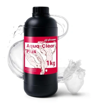Image de Phrozen Aqua Clear Plus Standard Résine Transparente pour Imprimantes 3D Clarté et Transparence Exceptionnelles de Polymérisation UV 405 nm LCD/DLP/SLA Transparent (1kg)