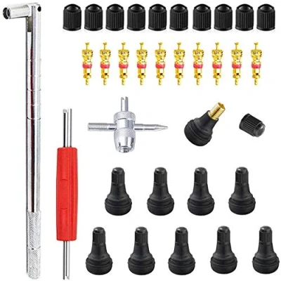 Image de GTIWUNG 23Pcs Demonte Valve Pneu Outil Remover pour Voiture Remplacement, Core 10pcs, 4 1 de Réparation Tire Repair Kit