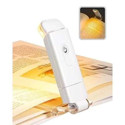 Image de DEWENWILS Lampe de Lecture, Clip pour Lire Dans le Lit, 3 Réglages Luminosité, 2 Couleurs Chaudes, USB Rechargeable, Protection des Yeux, Cadeau les Liseusurs Enfants,Blanc