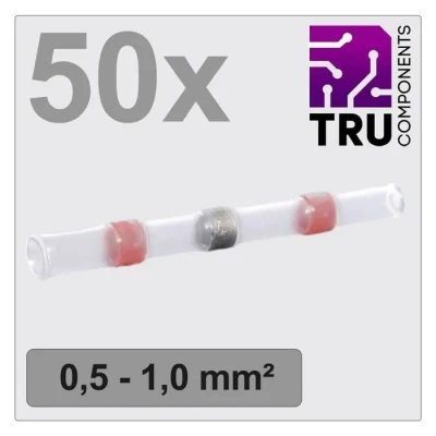 Image de TRU COMPONENTS TC 12888420 Prolongateur avec gaine thermorétractable 0.5 mm² 1.0 entièrement isolé rouge 50 pc(s)