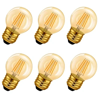 Image de LVWIT 4W Ampoule LED vintage Filament E27 G45, Equivalent à Incandescence 35W, 410Lm 2400K Blanc Chaud, Edison Global, Non Dimmable, Lot de 6