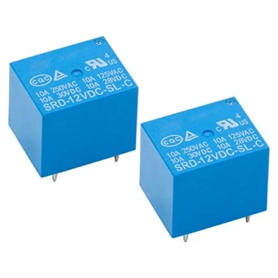 Image de Heschen Lot de 2 relais carte PC SRD 12VDC SL C DC 12 V bobine SPDT 10 A 250 AC bornes 5 broches