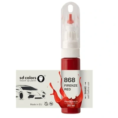 Image de SD COLORS Firenze Red 868 Peinture de retouche 20 ML Pinceau pratique pour réparation rayures (juste la peinture)