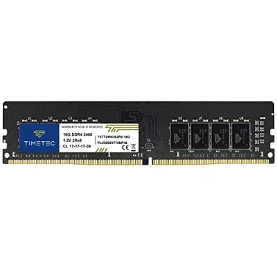 Image de Timetec 16 Go DDR4 2400 MHz PC4 19200 non ECC sans tampon 1,2 V CL17 2Rx8 double rang 288 broches UDIMM ordinateur de bureau mémoire d&#039;ordinateur mise à niveau du module RAM