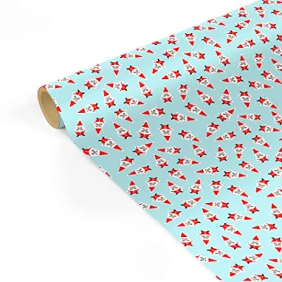Image de Clairefontaine 223886C Une bobine papier cadeau Tiny Rolls 5x0,35m (spéciale petite largeur) 80g, Père Noël