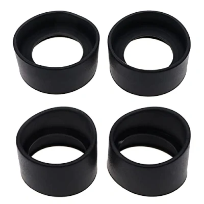 Image de eMagTech Lot de 4 Cache oculaires pour Microscope stéréo 32 à 36 mm en Caoutchouc Souple, 2 Protections Angle Oblique et pièces Plat Noir