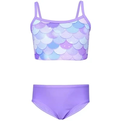 Image de Aquarti Set Bustier Slip de Bikini Maillots Bain Deux Pièces Filles Pièces, 038C Sirène Violet/Lilas, 152