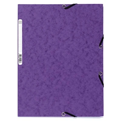 Image de Exacompta Réf. 55510E 1 chemise à élastiques pochette 3 rabats en carte lustrée 400 g/m2 dimensions 24 x 32 cm pour documents au format A4 10 couleurs aléatoires