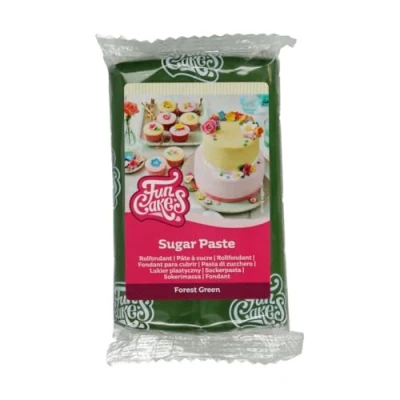 Image de FunCakes Pâte à Sucre Forest Green: facile utiliser, lisse, flexible, douce et pliable, parfaite pour la décoration de gâteaux, halal, casher sans gluten. 250 g