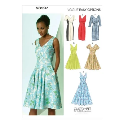Image de Vogue Patterns V8997 Patrons de Robes pour Femme Multicolore Tailles 42 à 50