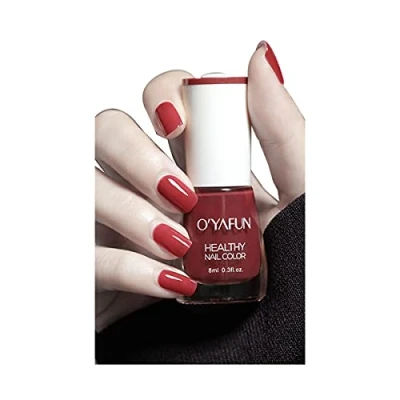 Image de Clest F &amp; M à base d&#039;eau et pelable déchirable Vernis ongles longue durée Inodore ongles, rouge brun