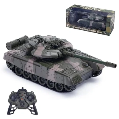 Image de Char RC à l&#039;échelle 1:16 2,4 GHz Jouet militaire télécommandé avec sons et lumières réalistes, enfants adultes
