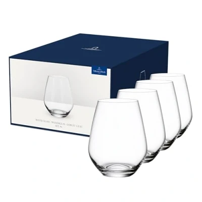 Image de Villeroy &amp; Boch Ovid Ensemble De Verres À Eau, 4 Pcs, 420 Ml, Pour Boissons Froides, Cristallin, Résistant Au Lave Vaisselle