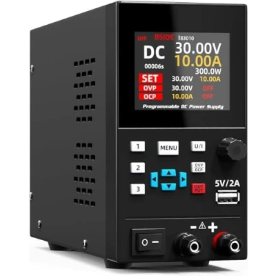 Image de BSIDE Alimentation Stabilisée Programmable DC 30V 10A 300W de Laboratoire avec 1mA Double Réglage Fin Affichage Couleur à 4 Chiffres 6 Lignes Mini Alim labo pour Électronique Atelier