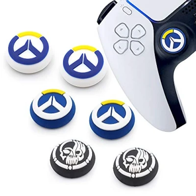 Image de Lot de 6 capuchons joystick en caoutchouc silicone pour manette PS5 PS4 PS3 Xbox 360 One X Elite S