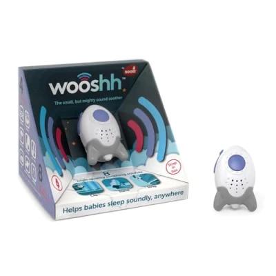 Image de Wooshh par Rockit Machine à Bruit Blanc pour Bebe Rechargeable avec 8 sons Apaisants, Aide au Sommeil Portable Bébés, Nouveau Nés et Enfants Sangle Câble USB, 4 Niveaux de Volume