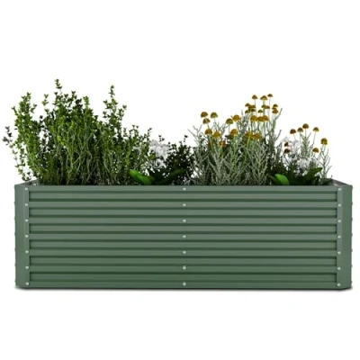 Image de Blumfeldt High Grow Straight Potager surélevé 1200 L Ergonomique Résistant aux intempéries Structure de fond ouverte